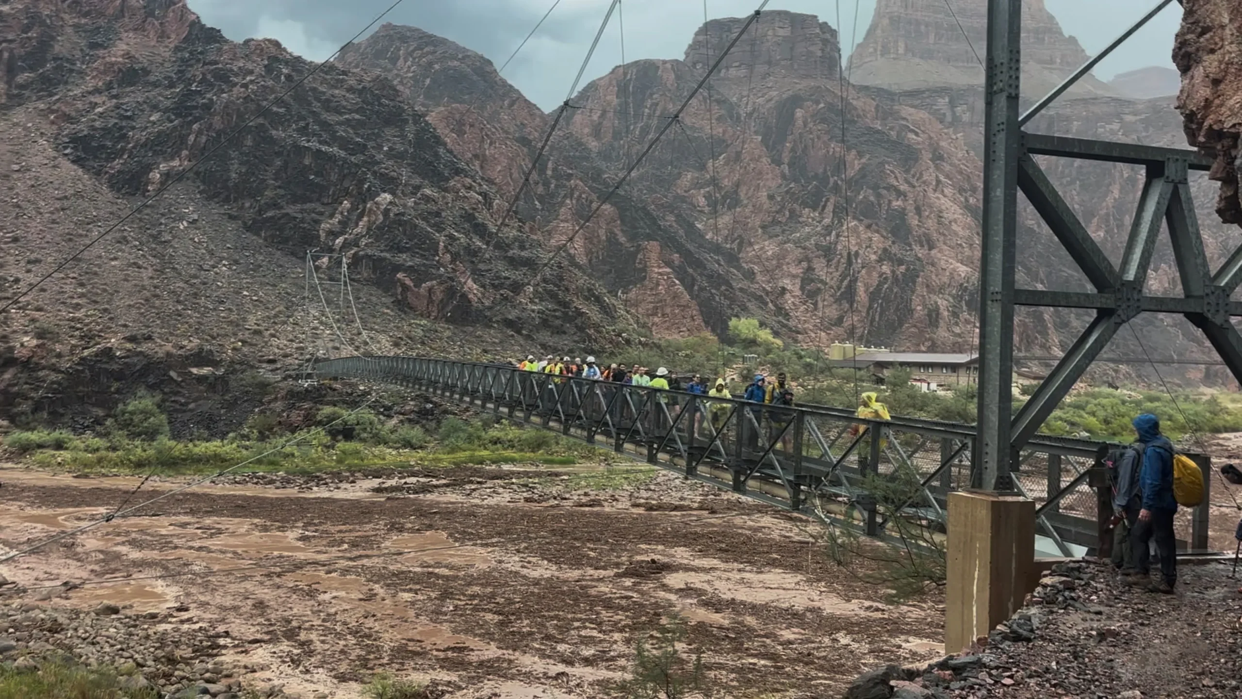 Flood damage along a Grand Canyon hiking trail